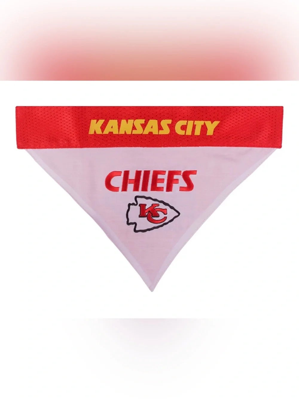 Kansas City Chiefs Reversible Dog Bandana NEW L-XL Dog hook 2 collar perfect fit